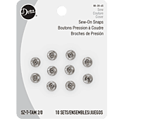 SEW ON SNAPS-NICKEL-SIZE 2/0 SEW ON SNAPS-NICKEL-SIZE 2/0