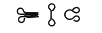 HOOKS AND EYES Sz3-14ct HOOKS AND EYES Sz3-14ct